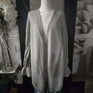 SHEIN Light Gray Open-Front Cardigan